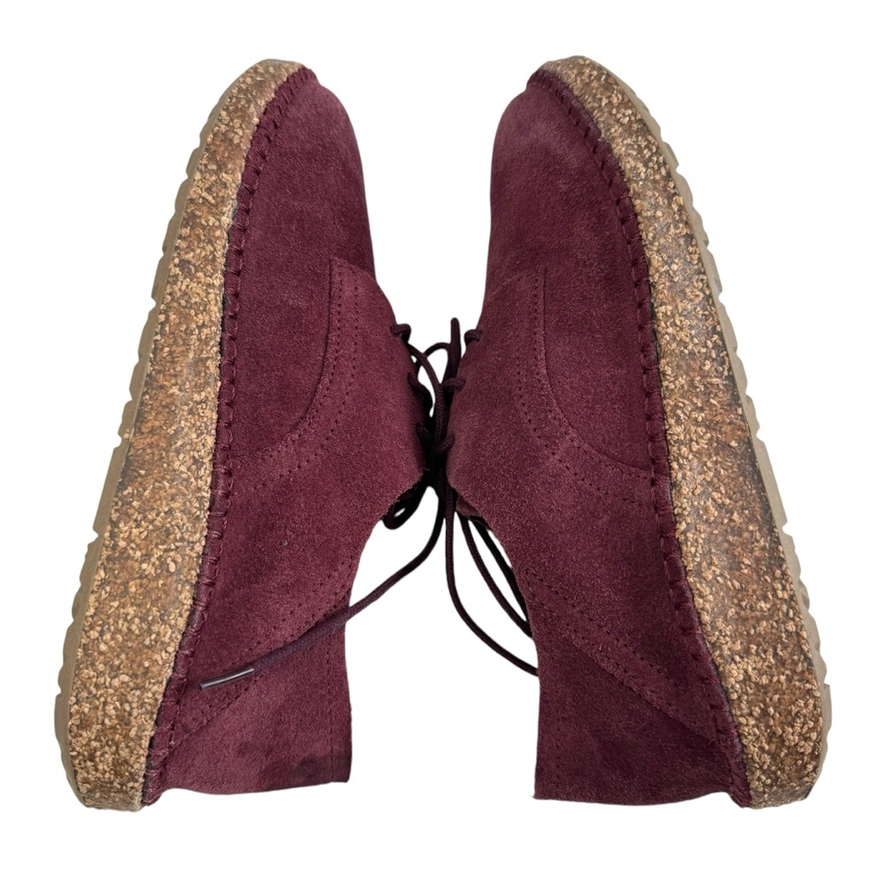 NWOB Birkenstock Gary Maroon Suede Leather Lace-Up Derby Shoes Women's Size 5 - Picture 6 of 16
